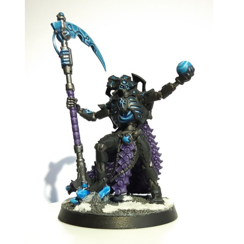 This is a Necron commander from Warhammer 40K